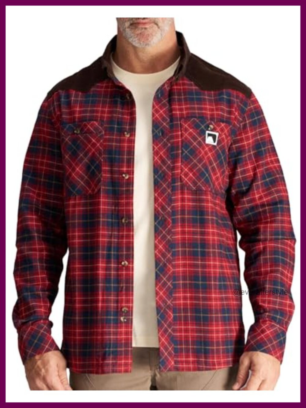 100% Cotton Flannel Shirt Men Long Sleeve Plaid Button-Up Workwear